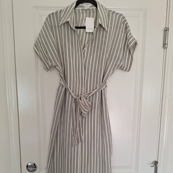 Signature Silk Striped Shirt Dress - New With Tags - NEVER WORN - Multi Stripe